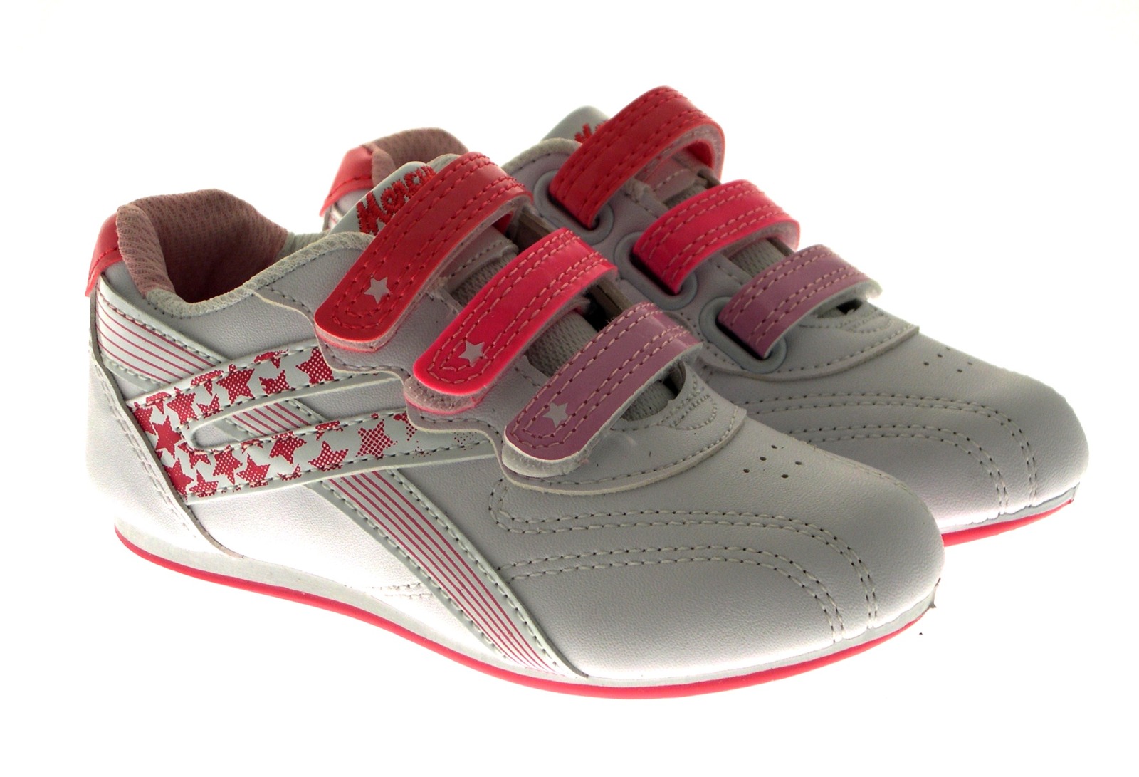 Kids Girls Glitter Floral Sports Velcro Trainers Casual Shoes Pumps